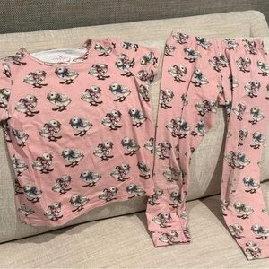 Pink Chicken Kids Pajama Set with Chick Design - Perfect for Easter